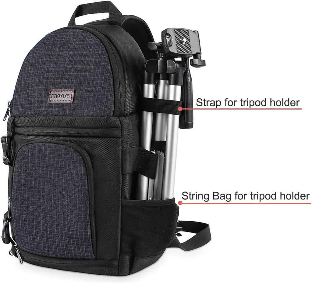 Camera Sling Bag, Dslr/Slr/Mirrorless Camera Case Shockproof Photography Camera Backpack with Tripod Holder & Removable Modular Inserts Compatible with Canon/Nikon/Sony/Fuji, Black